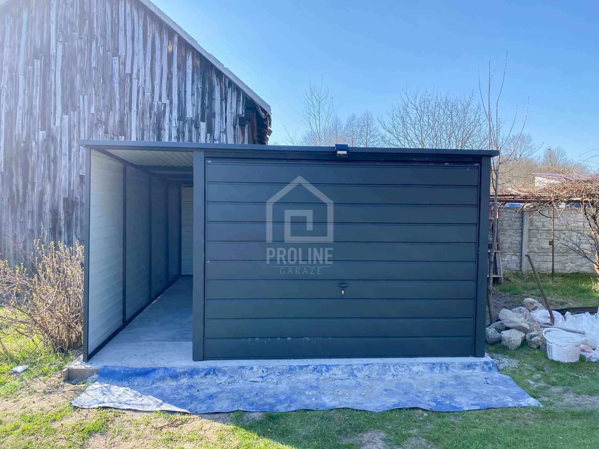 Garaż blaszany 3x4m -wiata 1m Brama uchylna  Dach spad w tył PLG171 Piotrków Trybunalski - zdjęcie 2