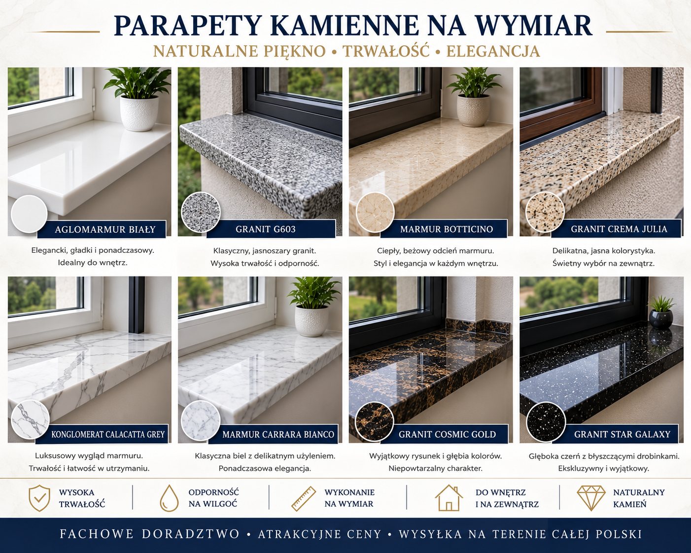 Parapety kamienne na wymiar Przemyśl - zdjęcie 1