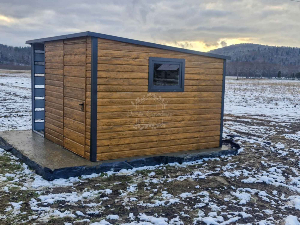 Schowek  domek ogrodowy 2,5x3m  okno - jasny orzech  spad w tył ID842 Ciechanów - zdjęcie 4