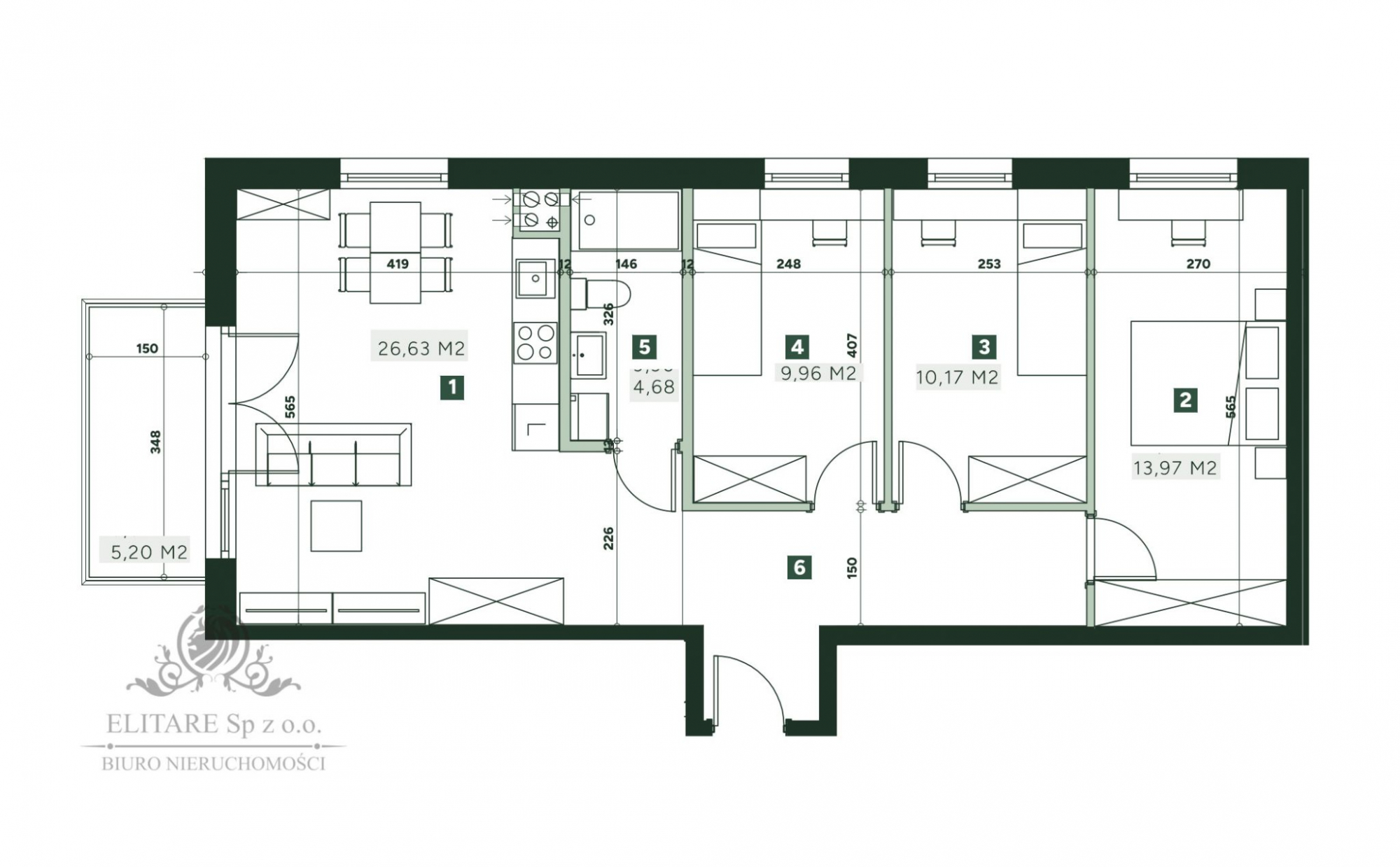 Mieszkanie 4pok. o pow 74,99m2 z balkonem 5,2m2/ Żerniki Wrocław - zdjęcie 2