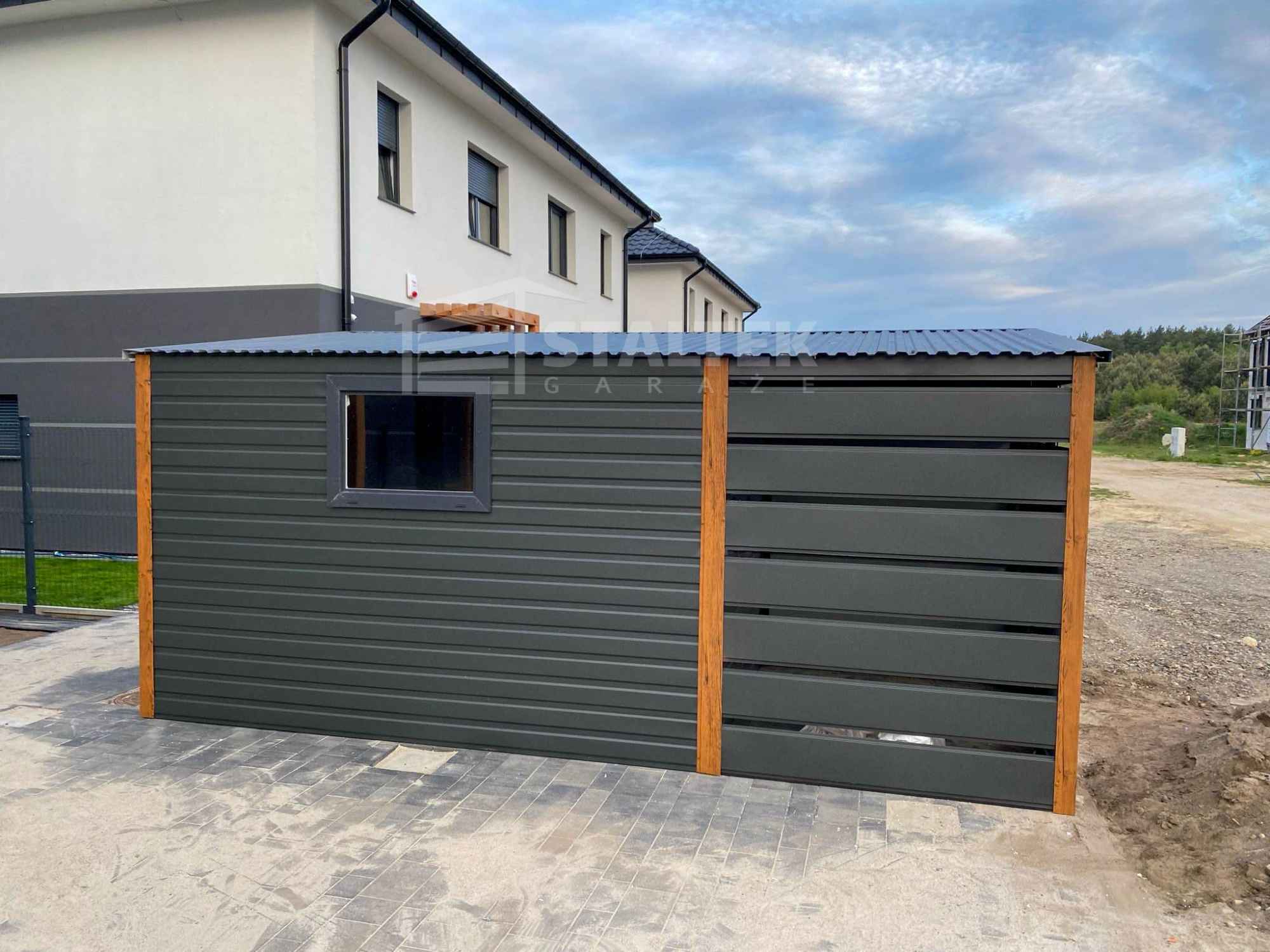 Schowek - Domek Ogrodowy 3x2m + wiata 2m  2x Drzwi  okno dach  ST131 Nowy Tomyśl - zdjęcie 3