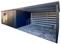 Schowek - Domek ogorodowy 4x3 m + wiata 6x3 m - drzwi - okno  SO203