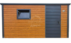 Schowek - domek ogrodowy 4x2m   drewnopodobny - dach spad w tył ID1021