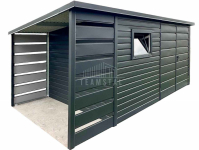 Schowek - domek 3,5x2m - wiata 1m Brama dwuskrzydłowa okno dach TS1152