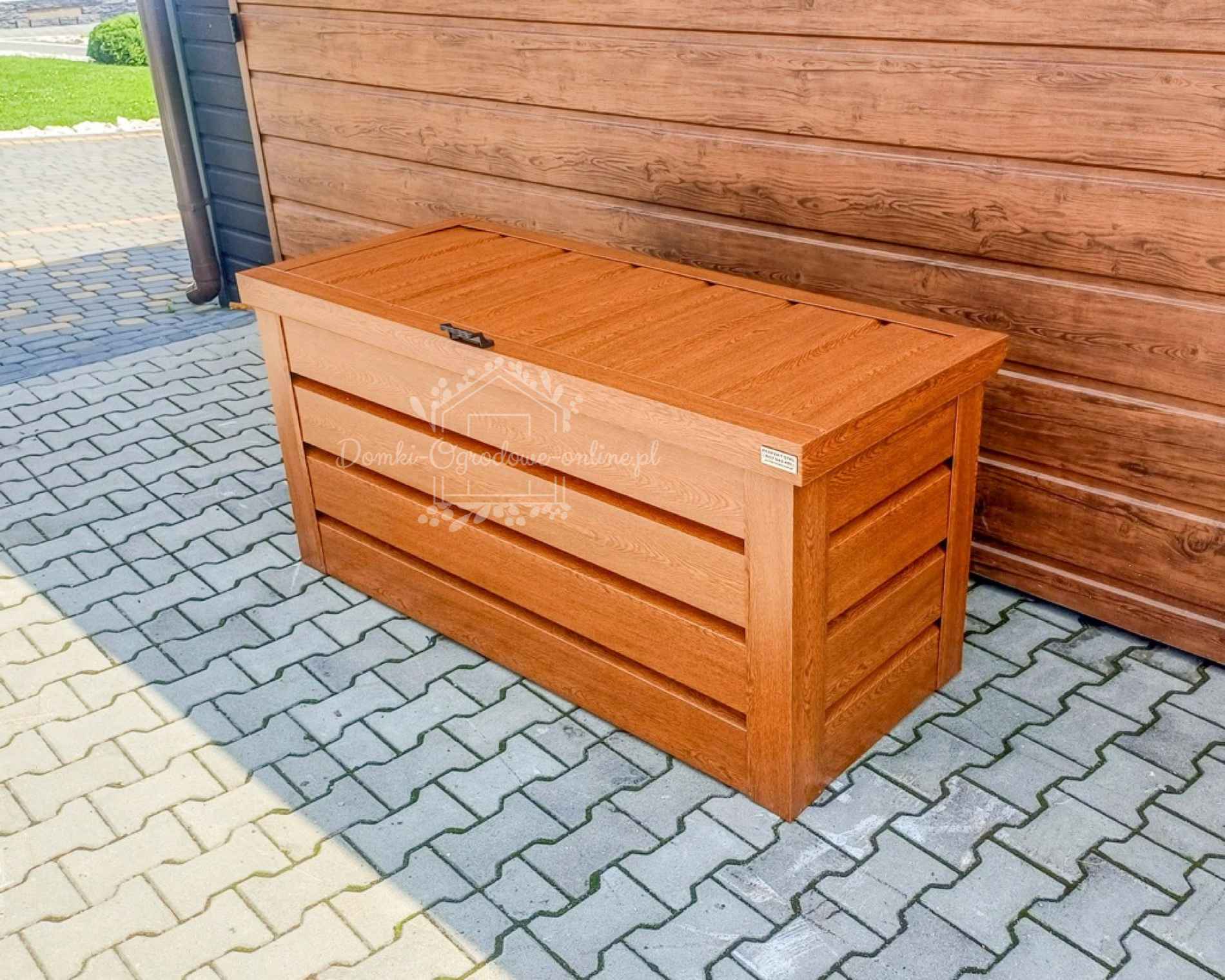 Skrzynia ogrodowa metalowa kufer 120x50x70cm złoty dąb ID863 Żnin - zdjęcie 5