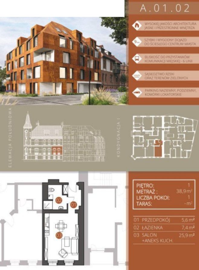 Śliczne mieszk. loftowe 39,04m2/Wrocław Jedności Narodwowej Wrocław - zdjęcie 10