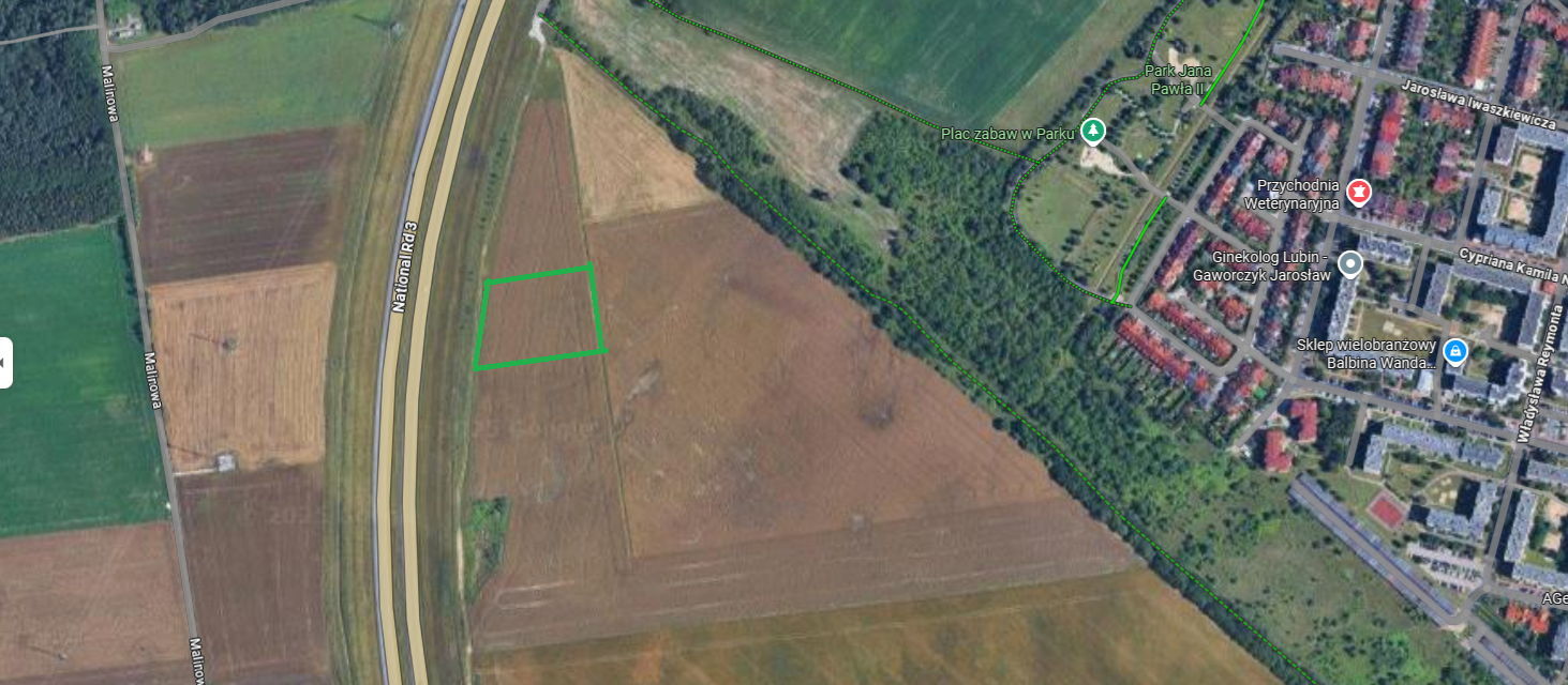 Działka Inwestycyjna (6093 m2) Okolice Lubina MEDIA (Obora) Obora - zdjęcie 2