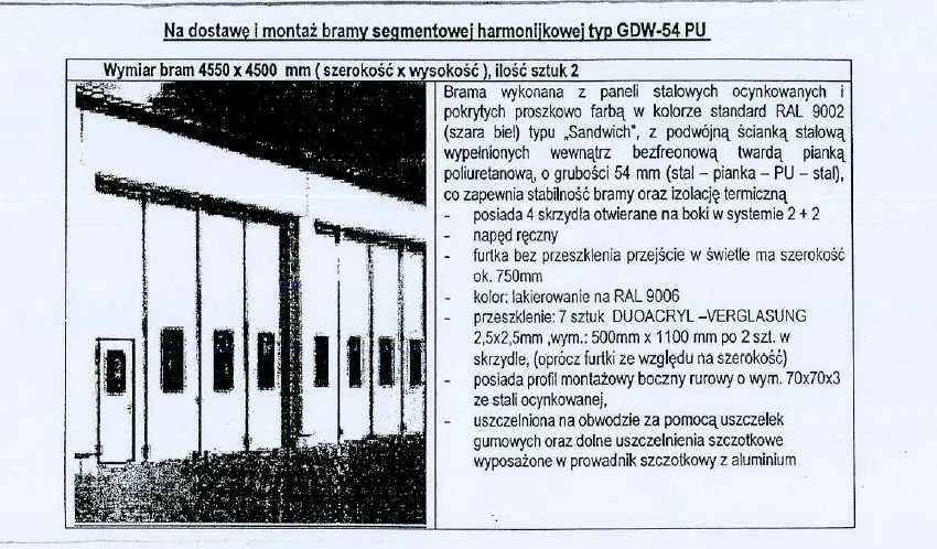 Brama do hali Gunther Tore 4550x4500 segmentowa Gdańsk - zdjęcie 2