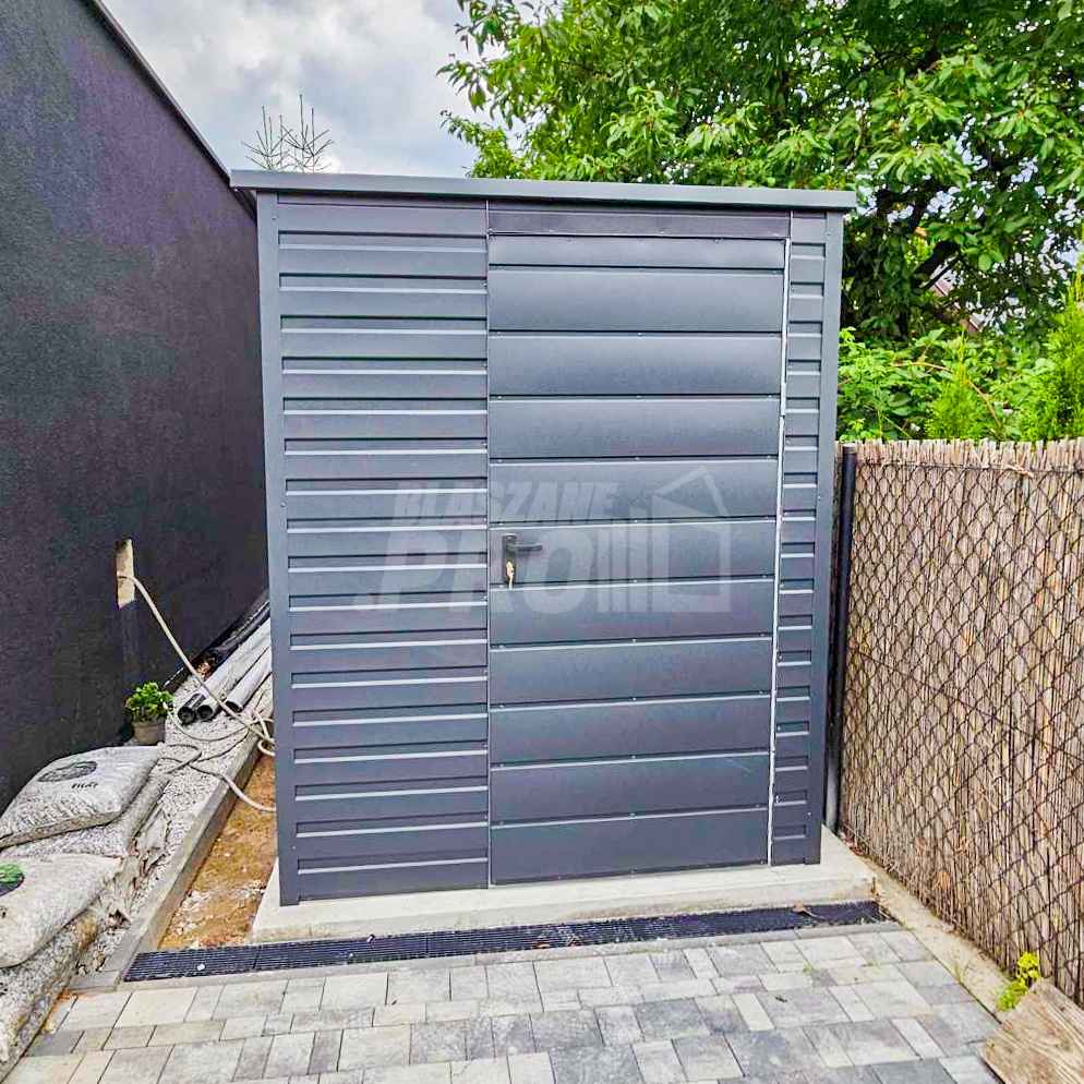 Schowek - domek ogrodowy 1,8x4m drzwi - okno - antracyt - rynny GP425 Chojnice - zdjęcie 7