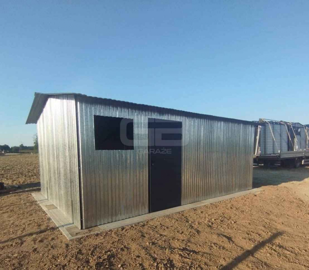 Garaż blaszany 4x6 otwór na okno ocynk dwuspad pod ocieplenie GB166 Otwock Mały - zdjęcie 2