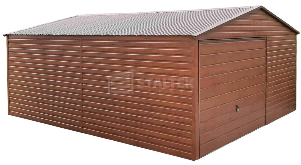 Garaż blaszany 5x5 Brama uchylna drewnopodobny Dach dwuspadowy ST117 Słupsk - zdjęcie 1