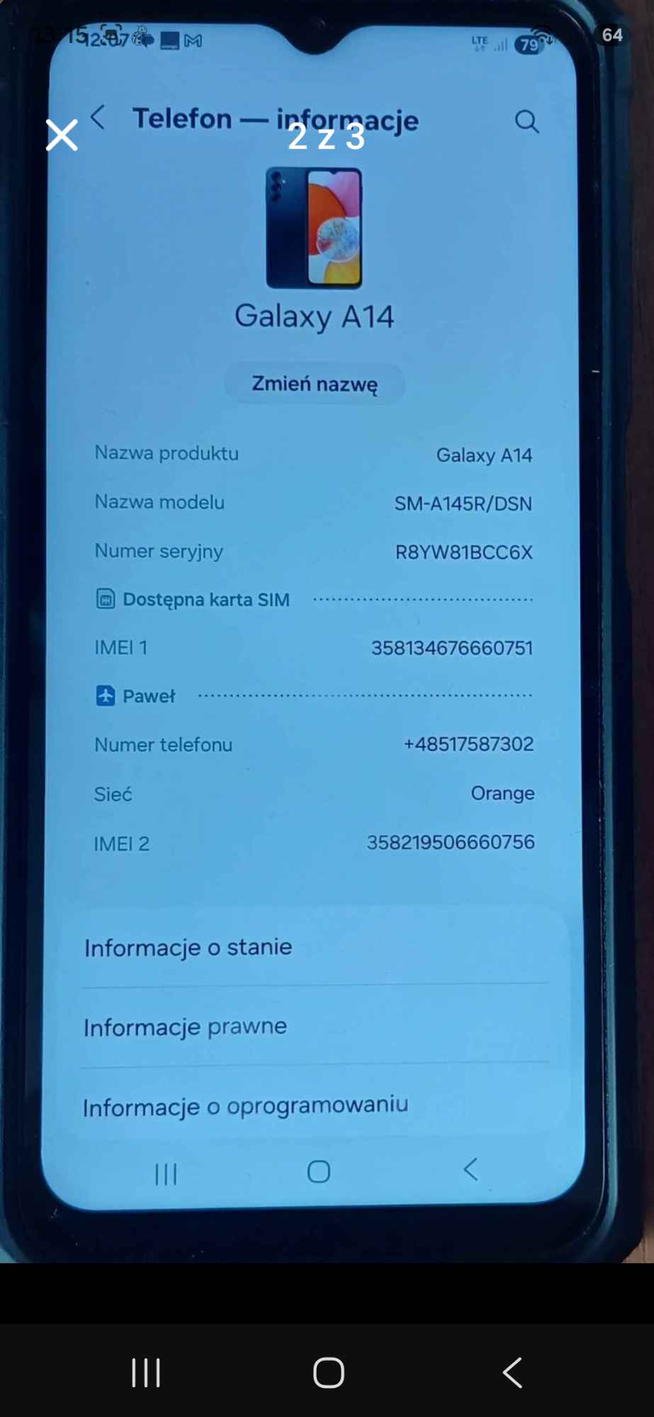 Sprzedam samsung  galaxy A14 Nowe Miasto nad Pilicą - zdjęcie 2