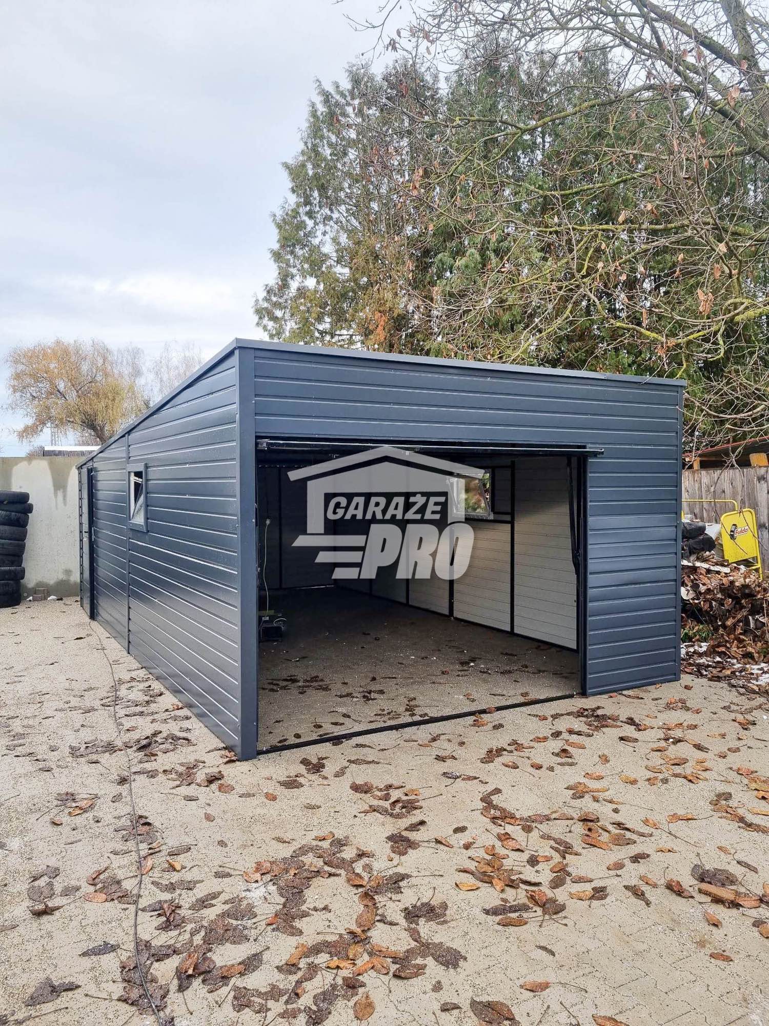 Garaż blaszany 4x7 Brama uchylna   antracyt spad w tył GP112 Kalisz - zdjęcie 6