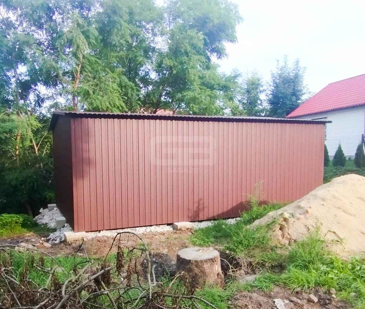 Garaż blaszany 4x7 Brama Brąz Dach dwuspadowy - wolnostojący GB171 Ostróda - zdjęcie 6