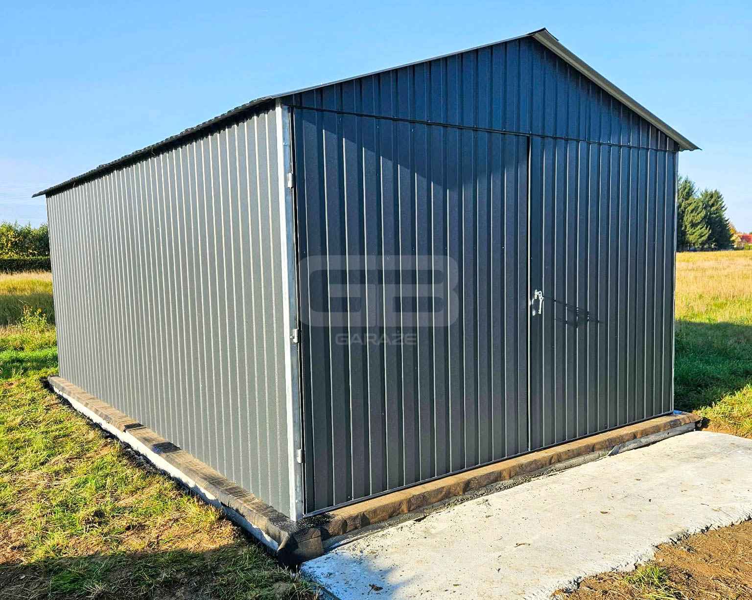 Garaż blaszany 3x6m - wolnstojący brama dwuskrzydłowa dwuspadowy GB155 Gliwice - zdjęcie 6