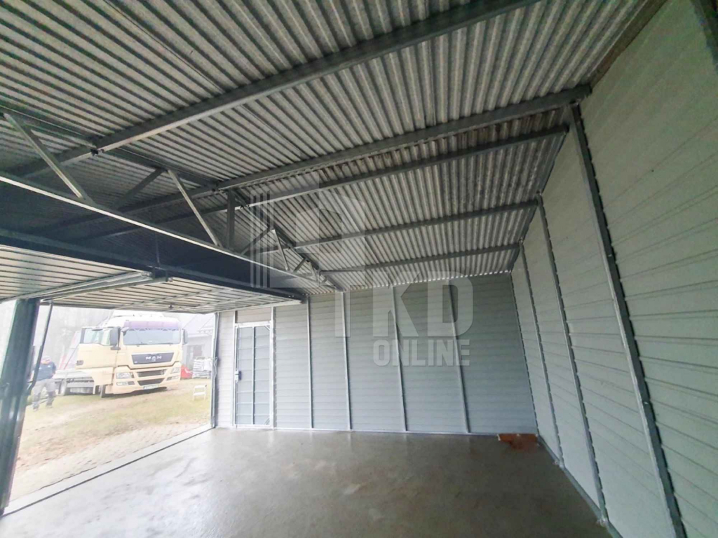 Garaż Blaszany 6x6  Brama uchylna drewnopodobny dach dwuspadowy TKD201 Grunwald - zdjęcie 9