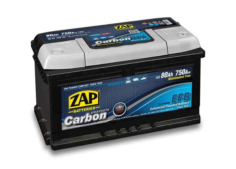 Akumulator 80Ah 750A ZAP carbon efb start stop darmowy dowóz Radom - zdjęcie 1
