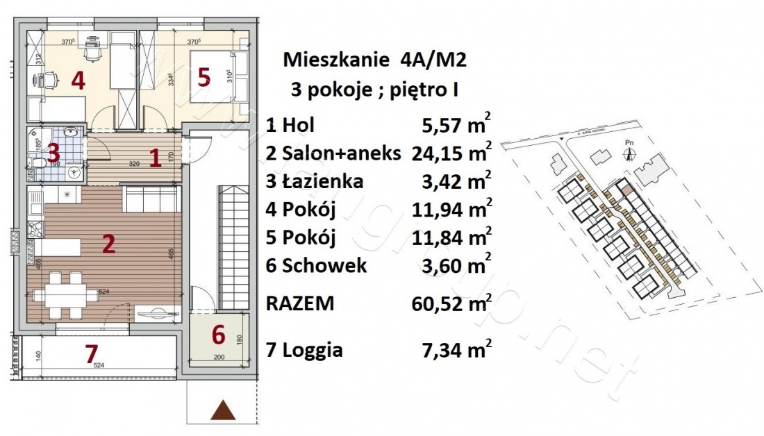 Nowe mieszkanie - 60,52m2 - Rzeszów - Załęże - 1630/M Rzeszów - zdjęcie 3