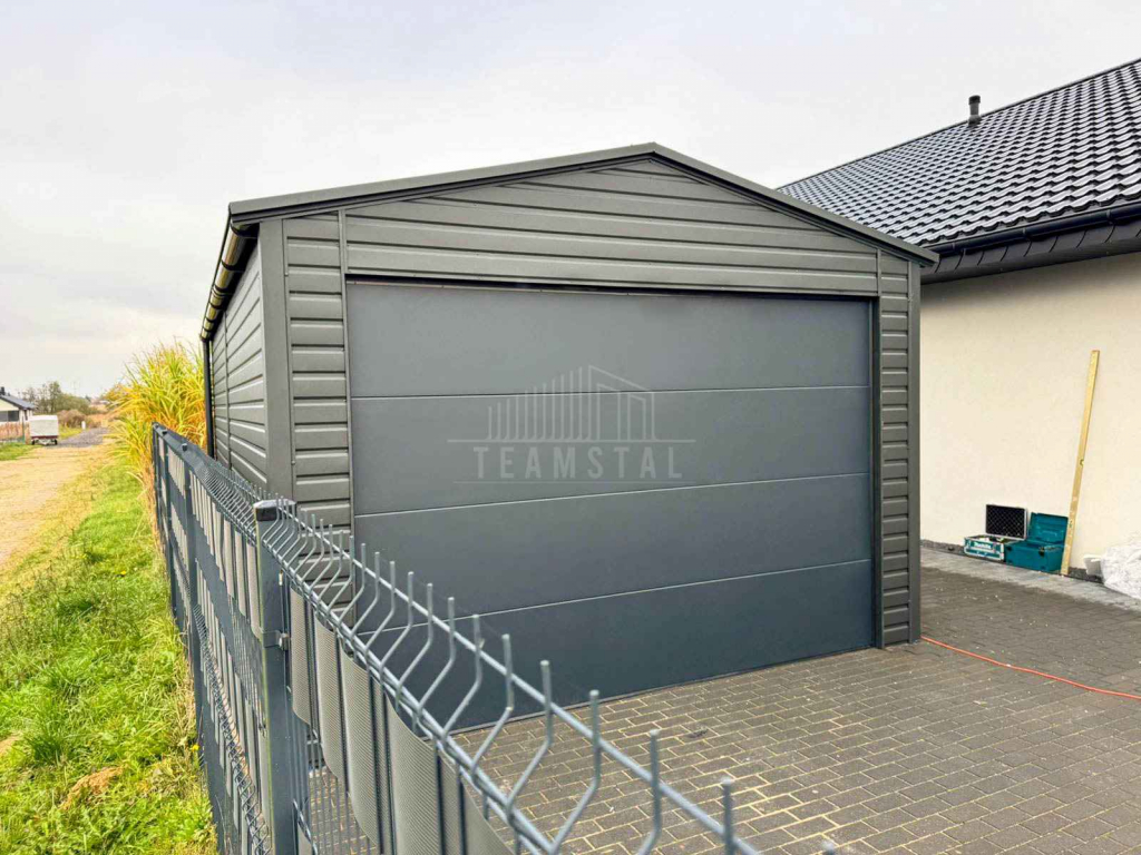 Garaż blaszany 5x6m - brama segmentowa okno drzwi dach  rynny TS1194 Przasnysz - zdjęcie 9