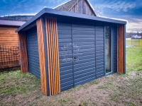 Domek ogrodowy PREMIUM 3x3m wiata   Dekor z lameli  Antracyt  ID905 Konin - zdjęcie 2