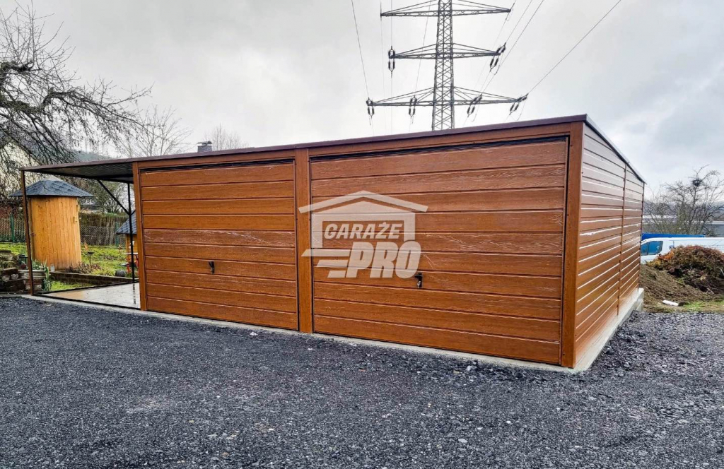 Garaż blaszany 6x6 + 3x6 wiata spad w tył GP132 Września - zdjęcie 4