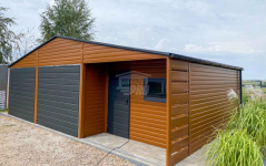 Garaż blaszany 5x9m wnęka 2x brama drzwi okno rynny dach GP650 Lubartów - zdjęcie 4