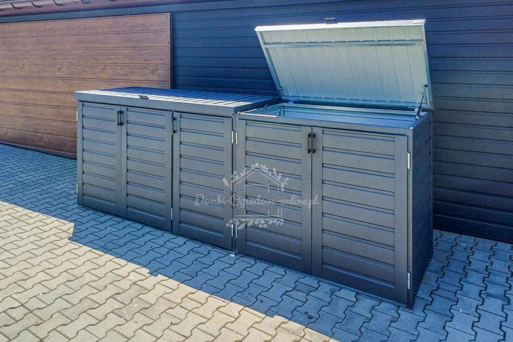 Zabudowa koszy na śmieci wiata 345x80x120 cm 5x240L antracyt ID871 Piła - zdjęcie 5