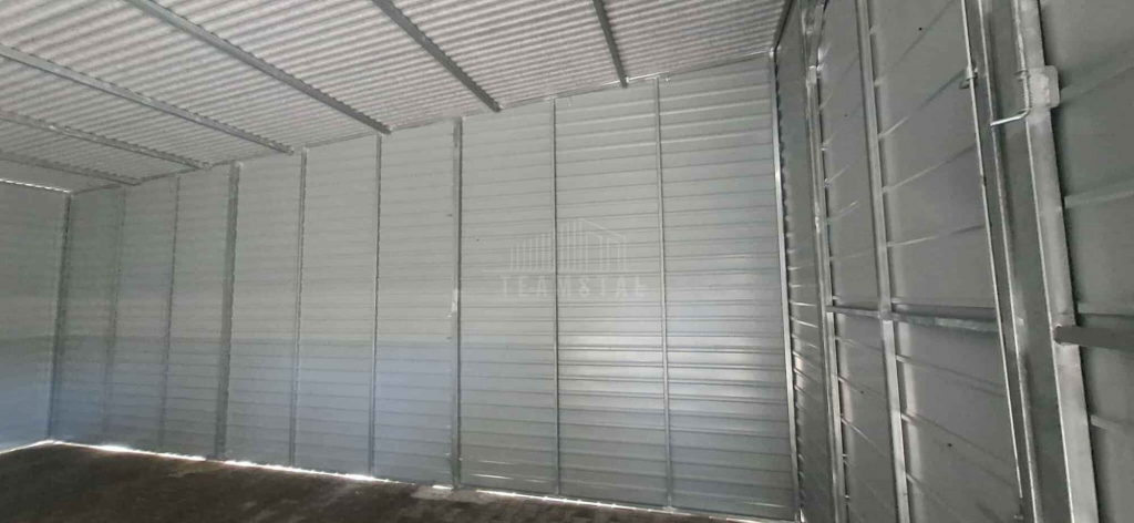 Garaż blaszany 18x5 m - brama uchylna x6 dach rynny TS1236 Leszno - zdjęcie 2