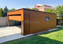 Garaż blaszany 6x5m brama drzwi okno drewnopodobny dach ST223 Pabianice - zdjęcie 4