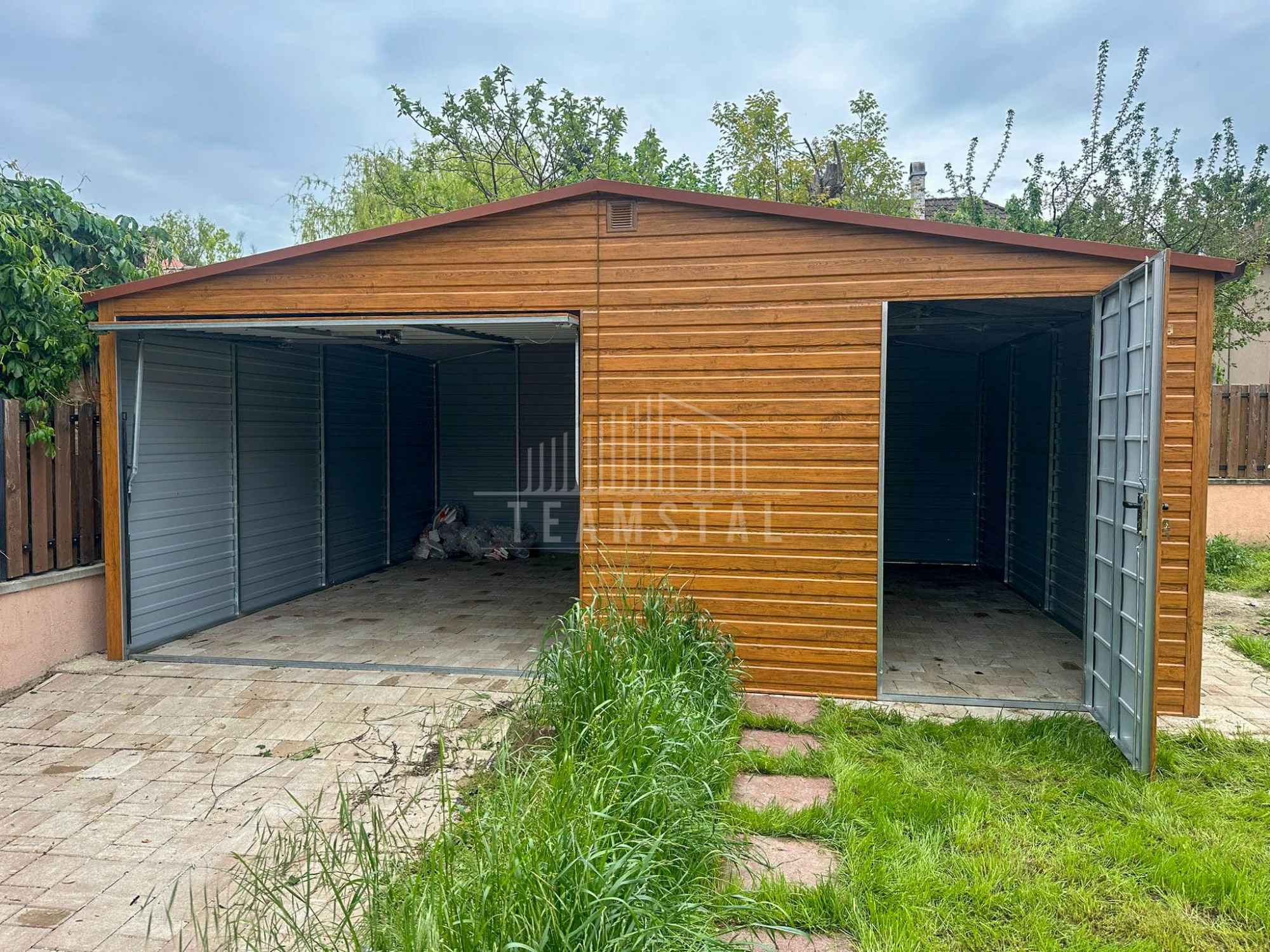 Garaż blaszany 6,2x6m brama uchylna drzwi rynna dach TS1117 Podgórze - zdjęcie 5