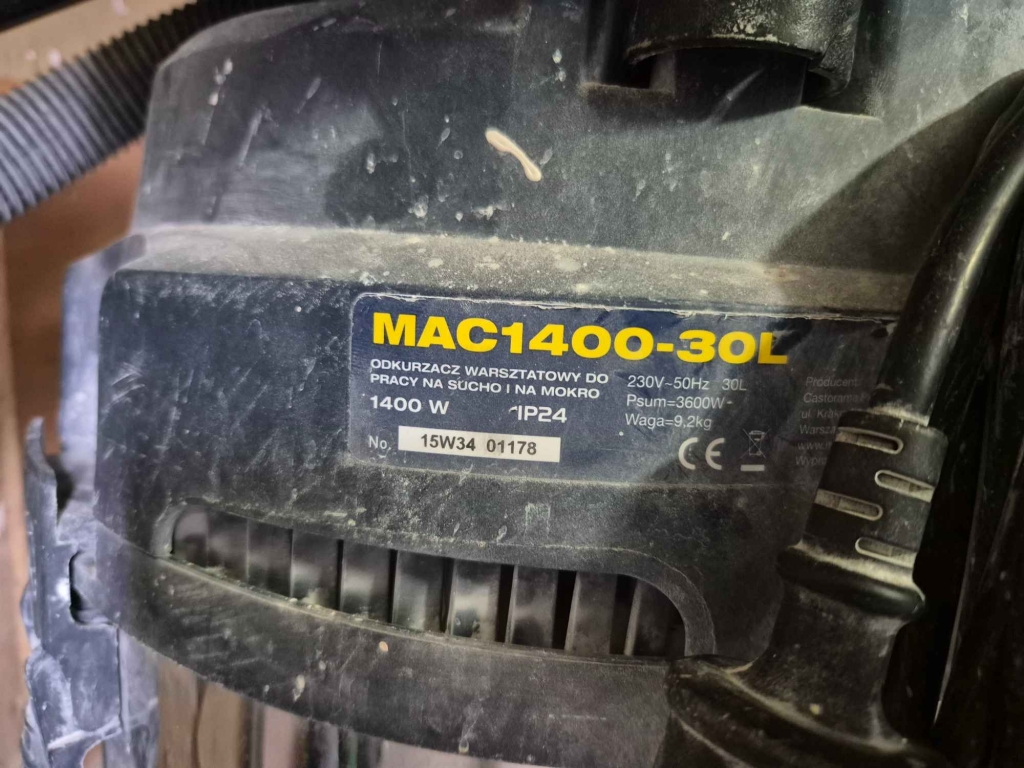Syndyk sprzeda odkurzacz warsztatowy MAC 1400W Tarnów - zdjęcie 2