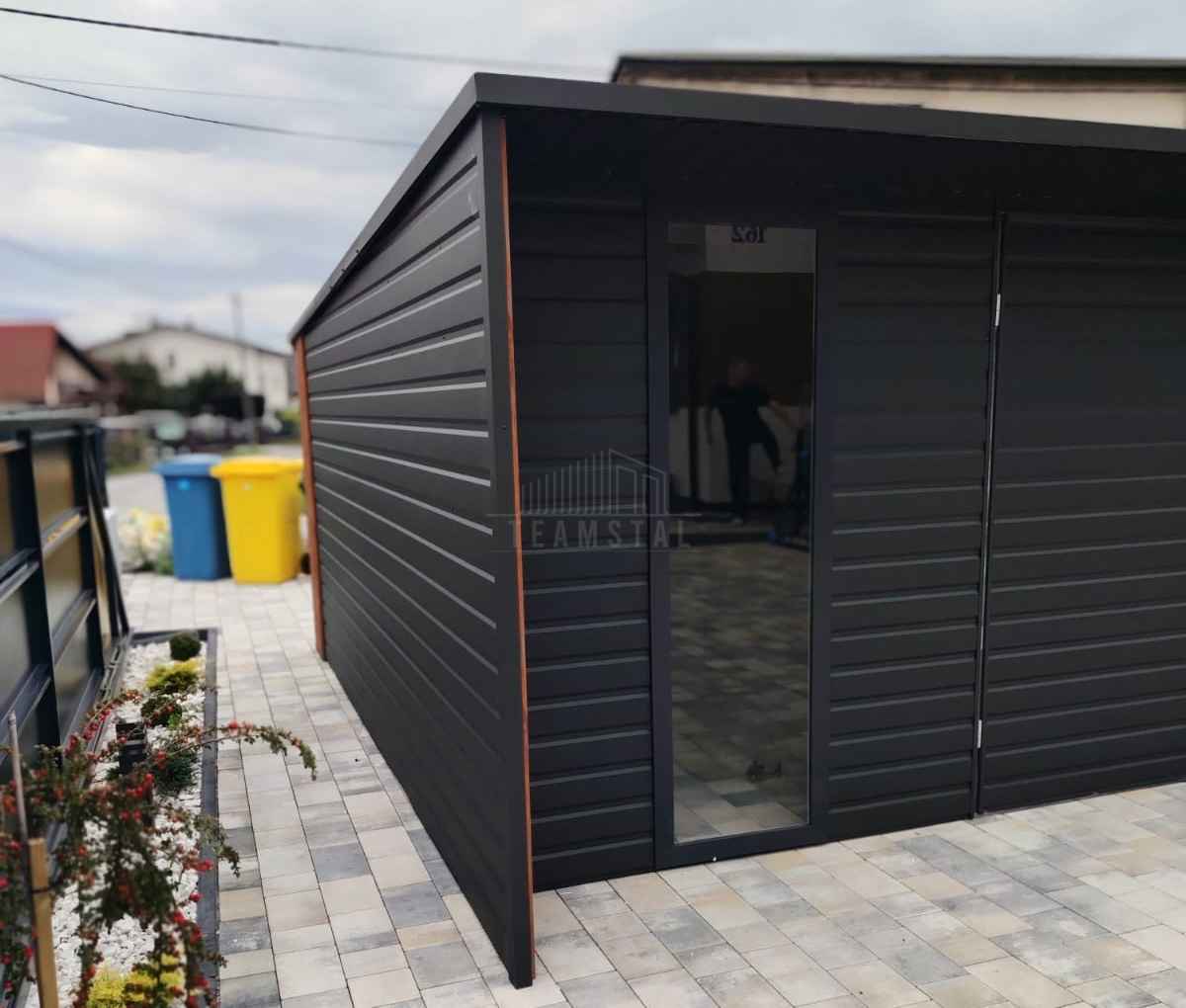 Schowek domek ogrodowy 5x4m drzwi okno dekor z lameli rynna TS1186 Legnica - zdjęcie 5