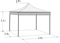 Namiot imprezowy 3x3m – stalowy Amelin - zdjęcie 11