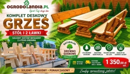 Komplet biesiadny GRZEŚ – stół i 2 ławki
