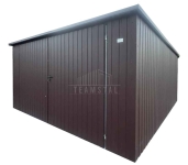 Garaż blaszany 5x5m - brama dwuskrzydłowa  dach rynna TS1307