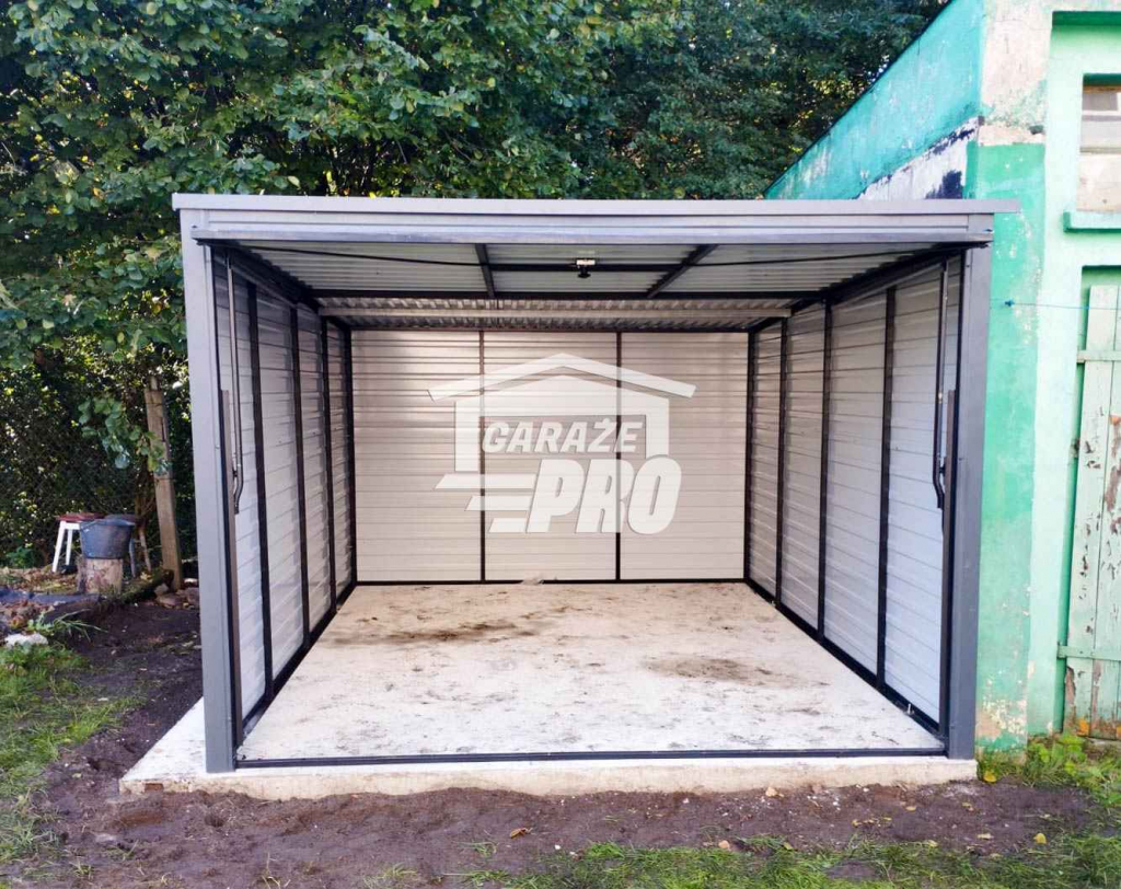 Garaż blaszany 3x4m Brama uchylna Antracyt Dach spad w tył GP223 Zielona Góra - zdjęcie 3