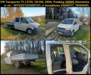 VW Transporter T5 2.5TDI, 130 KM, 2004r, doka, 4x4