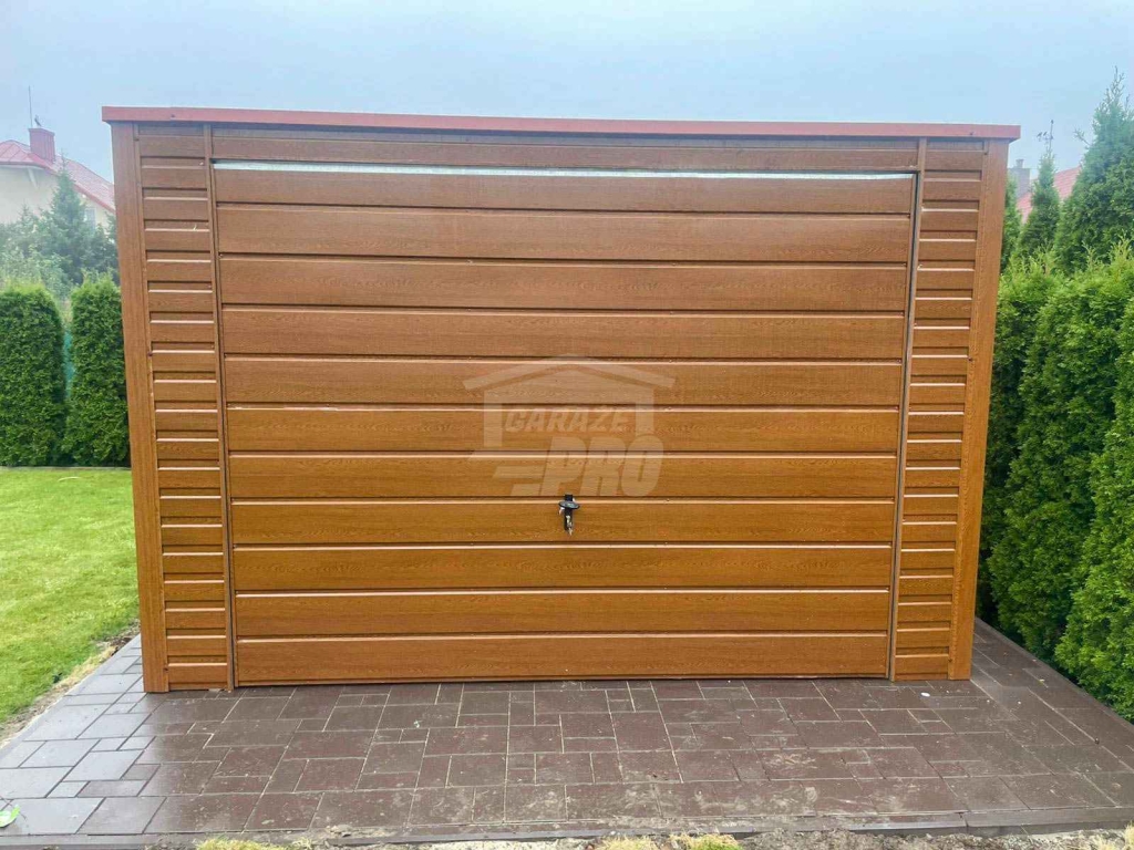 Garaż blaszany 3,5x6m brama drewnopodobny -  dach   GP672 Iława - zdjęcie 3