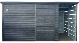 Schowek - domek ogrodowy 3x2m + wiata 1m  sosna norweska  ID880