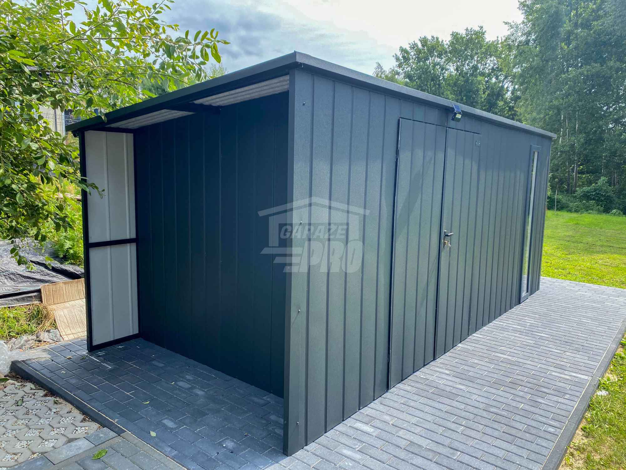 Schowek - domek ogrodowy 5x2,5m wiata 0,5m brama okno dach GP661 Szczecin - zdjęcie 2