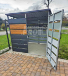 Wiata śmietnikowa 2x2 m antracyt + drewnopodobny - spad w tył GP357 Radom - zdjęcie 3