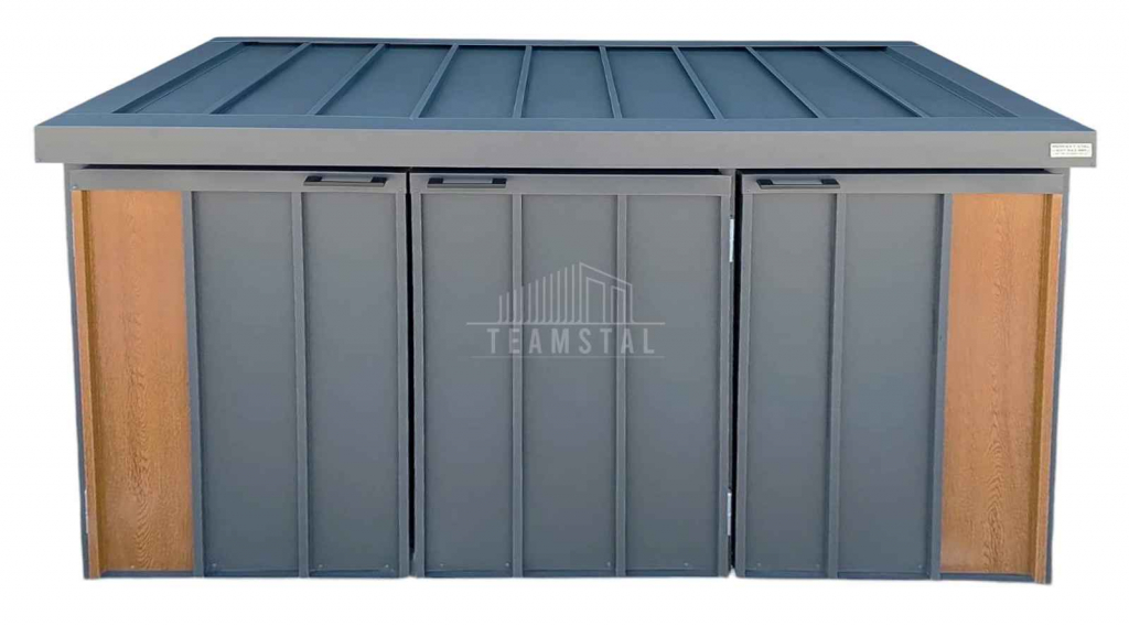 Zabudowa koszy na śmieci wiata obudowa 177x65x110 cm 3x120L TS1222 Lubartów - zdjęcie 1