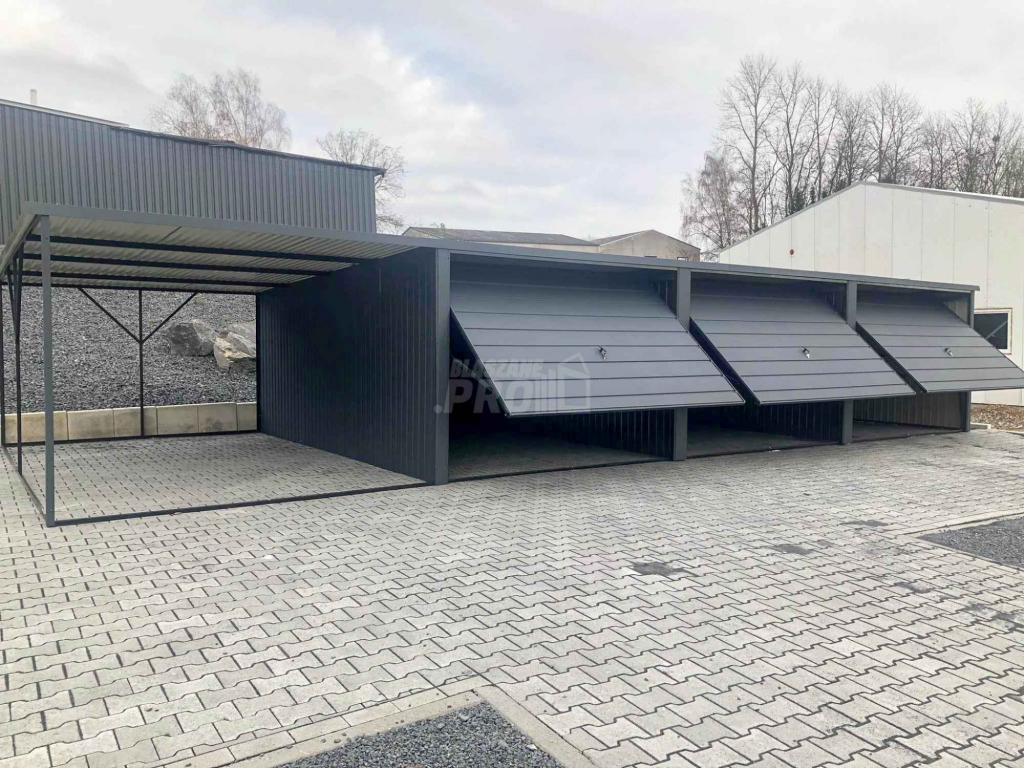 Garaż blaszany 9x6 + wiata 3x6 3x Brama uchylna spad w tył  GP162 Nowy Sącz - zdjęcie 2