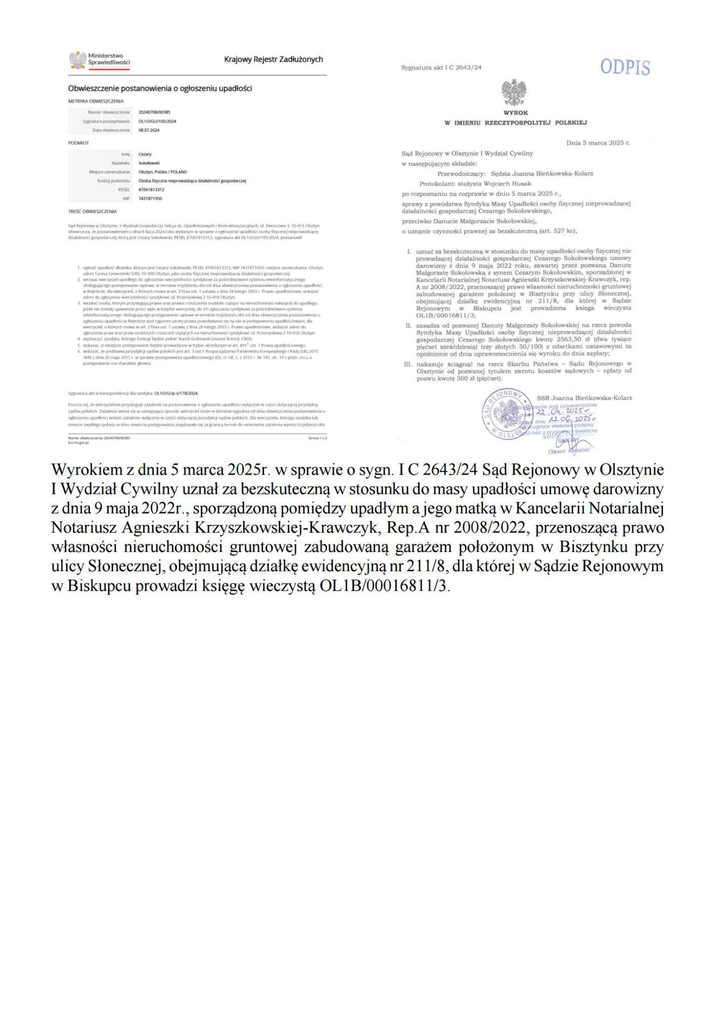 Syndyk sprzeda garaż w Bisztynku Bisztynek - zdjęcie 3