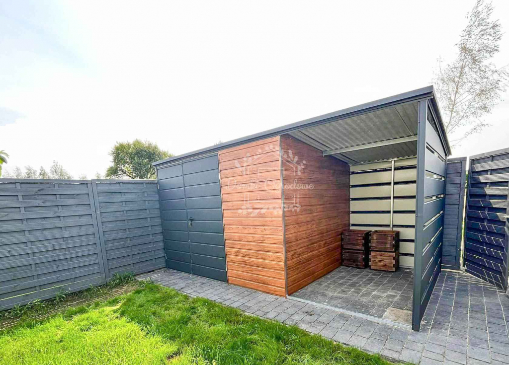 Schowek - domek ogrodowy 3x3m + wiata 1,5m drewnopodobny  ID800 Zgorzelec - zdjęcie 2