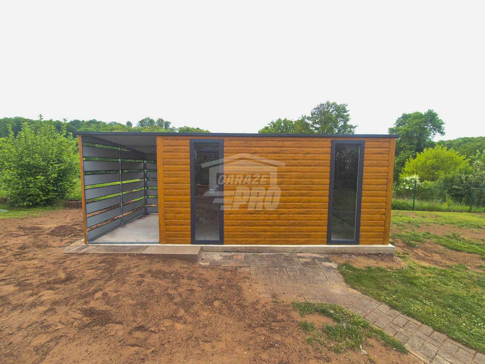 Schowek Domek Ogrodowy 4x2m + wiata 1,5m drzwi 2x okno dach  GP614 Koszalin - zdjęcie 4