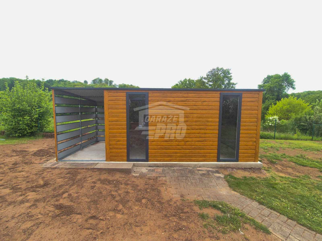 Schowek Domek Ogrodowy 4x2m + wiata 1,5m drzwi 2x okno dach  GP614 Koszalin - zdjęcie 4