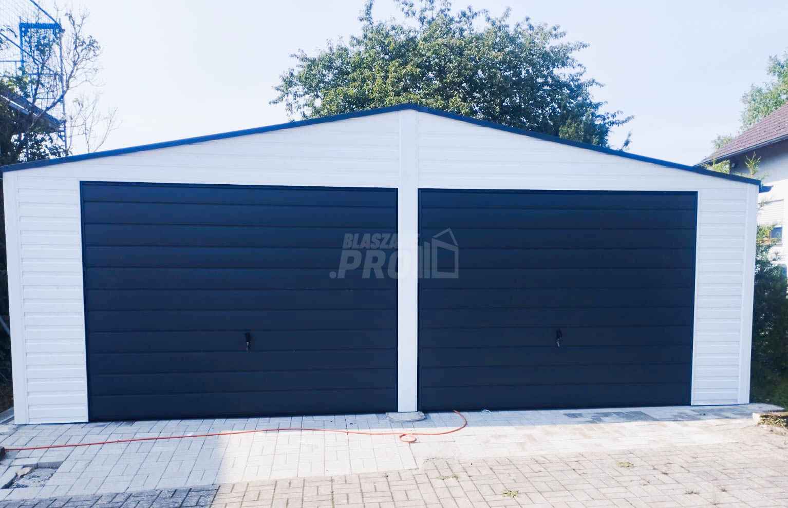Garaż blaszany 7x6  biały 2x brama uchylna   Dach dwuspadowy  GP196 Radom - zdjęcie 5