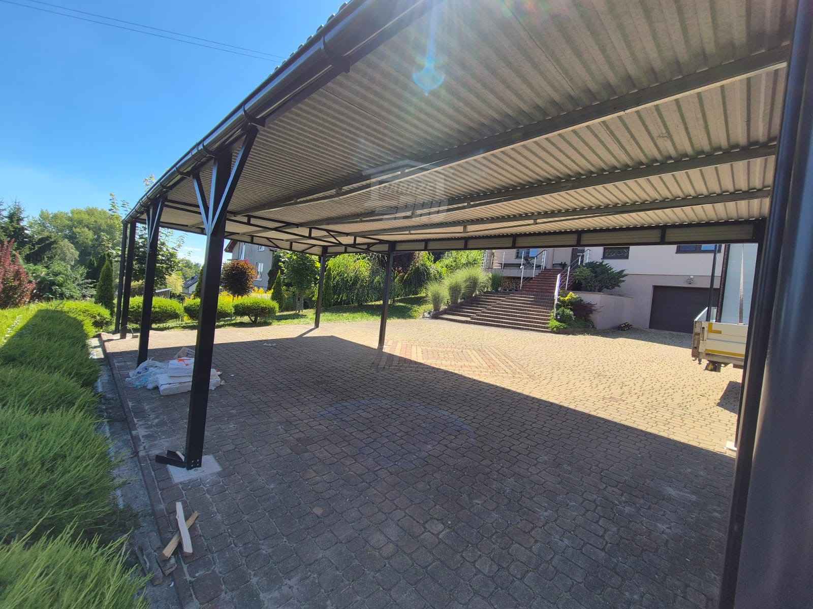 Wiata samochodowa CarPort 8x5 m + wypust dachu 1m  rynny GP721 Legnica - zdjęcie 4