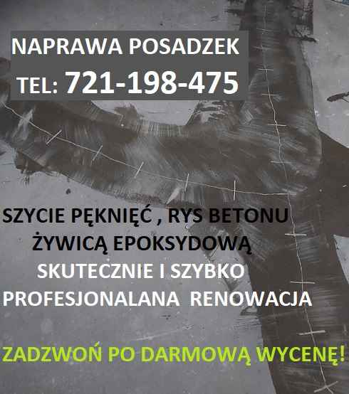 Naprawa pęknięć posadzki / Renowacja uszkodzeń / Szycie rys betonu Bemowo - zdjęcie 2